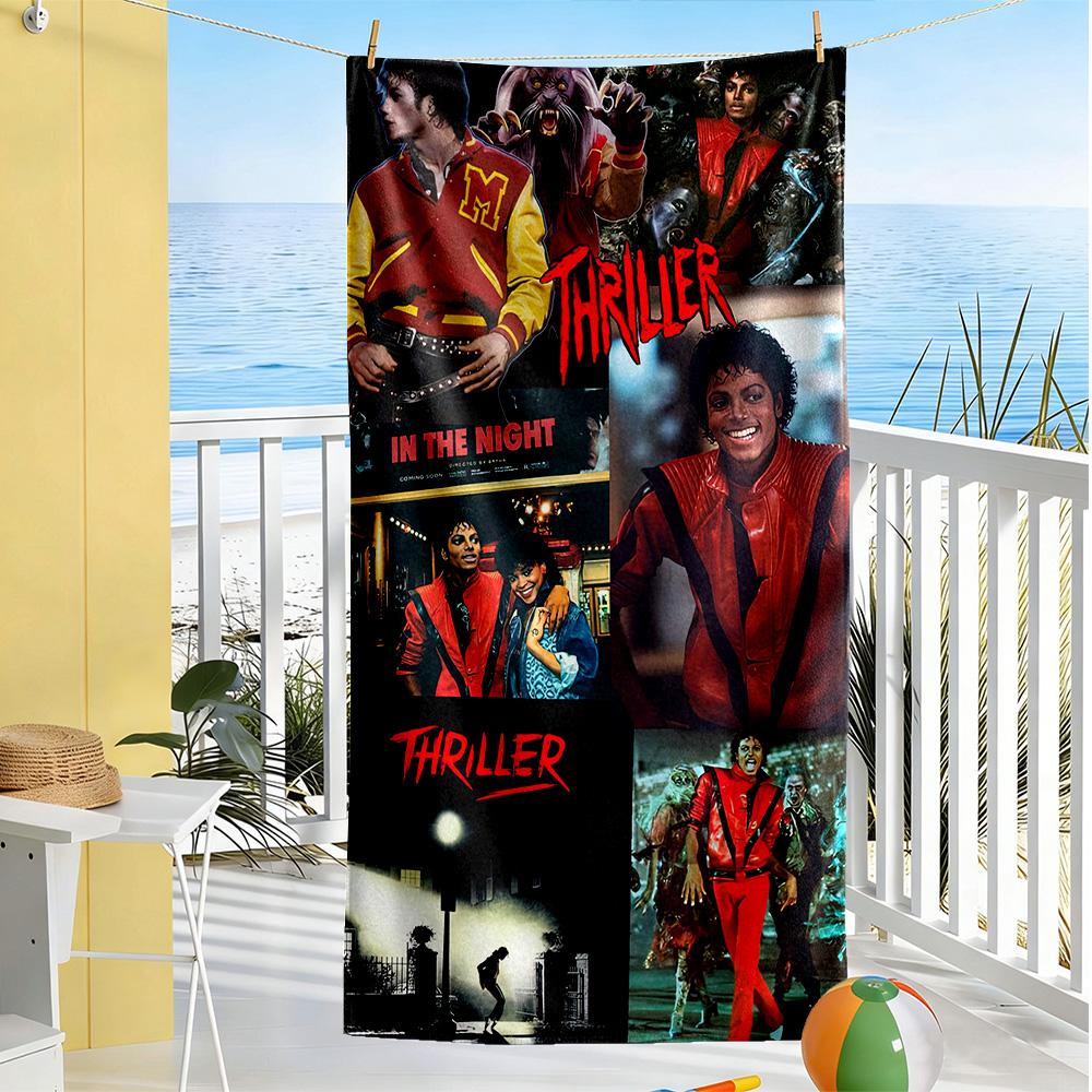 Asciugamano da Spiaggia Michael Jackson Super Morbido Microfibra Tessuto Asciugatura Rapida Comodo Leggero