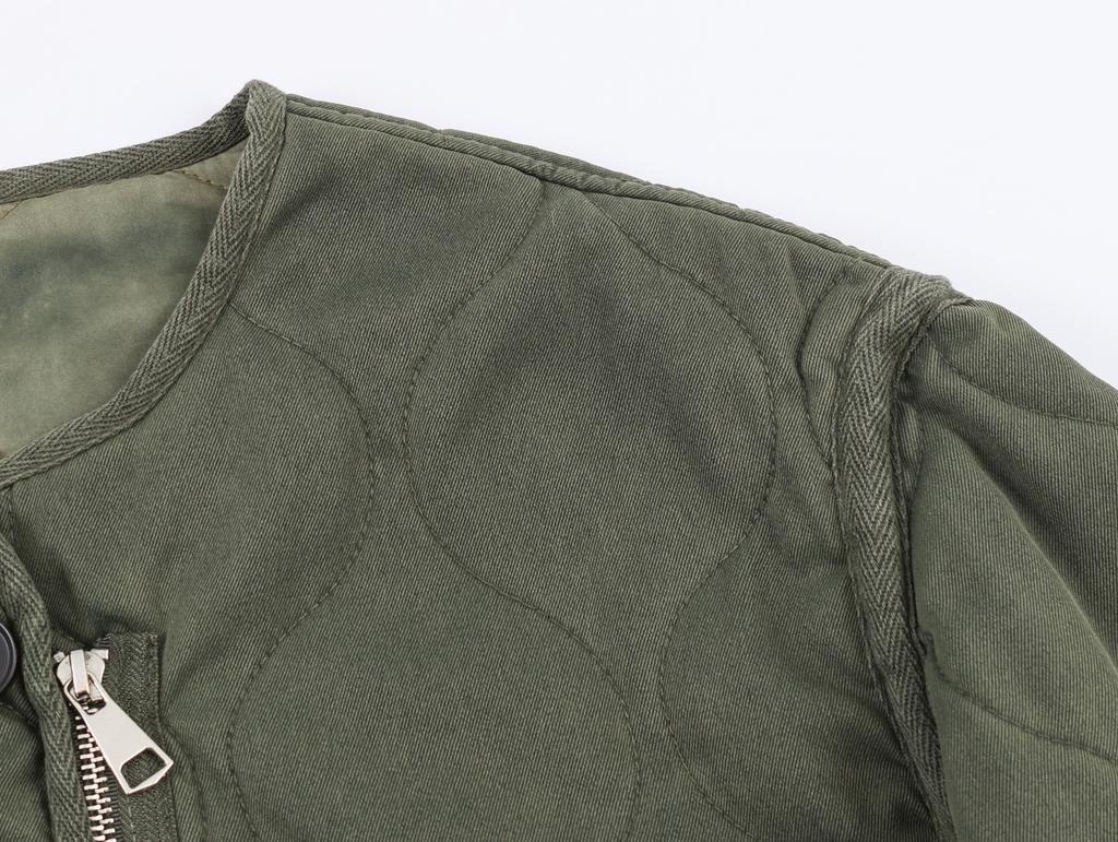 New loose casual crew neck long-sleeve cotton jacket 4088043