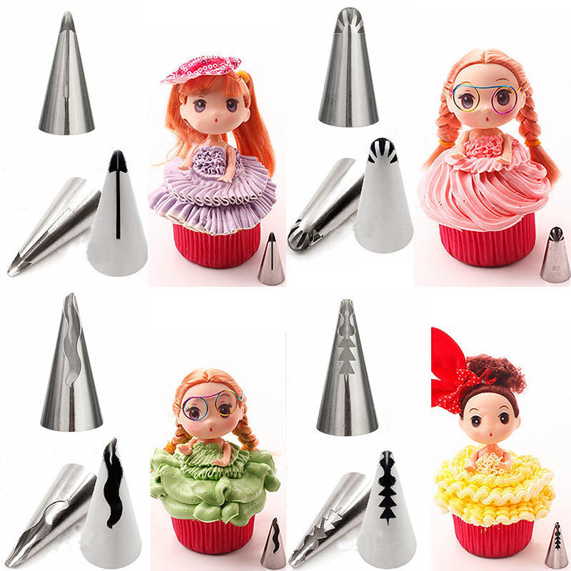 Dolls Dress Korean Bobbi Ruffle Icing Piping Tips Stainless (7 Pcs Lot)