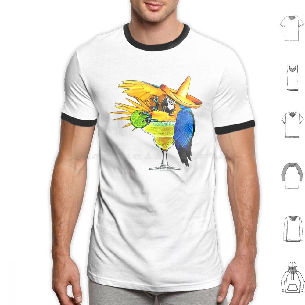 Parrot Drinking Tequila T Shirt Big Size 100 Cotton Jimmy Buffett Beach Parrothead Margaritaville Buffett Parrot Surfing