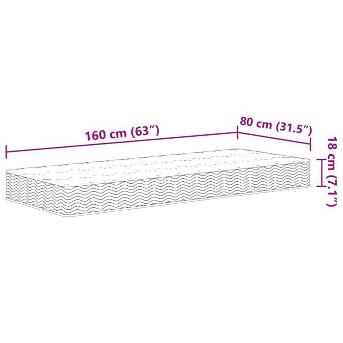 VidaXL Medium Bonnell Spring Mattress for Children 80x160 cm,Bed Mattress,Spring Mattress,Foam Mattress At 4016555