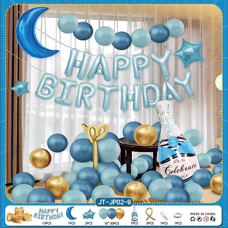Happy Birthday Surprise For Boys Balloon Party Decorations Scene Arrangement Boyfriend Husband Premium Atmosphere Props