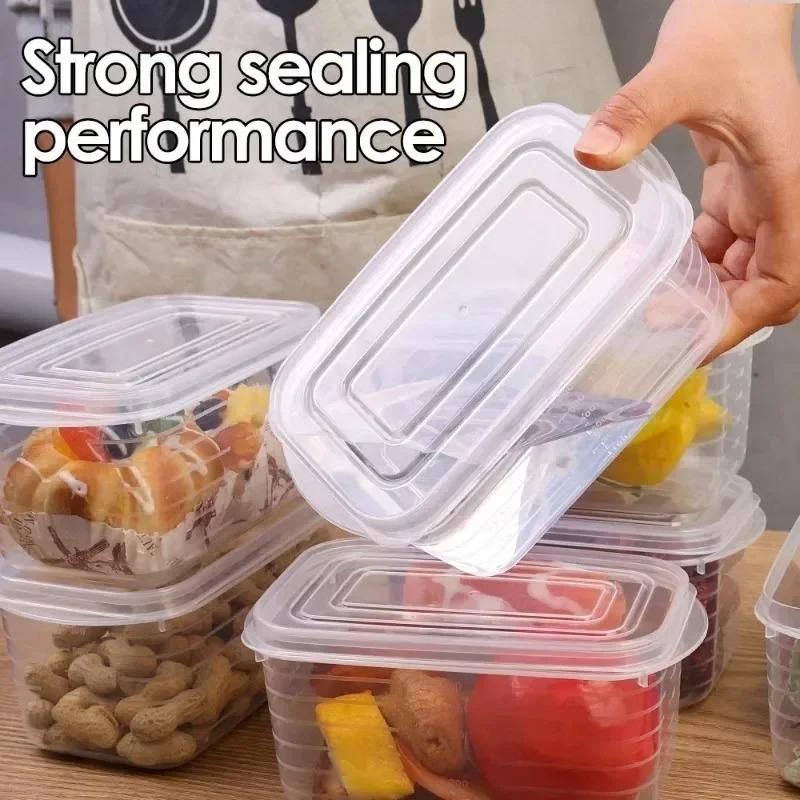 1/2/5pcs Food Preservation Box with Cover Refrigerator Storage Box Transparent Kitchen Sealed Storage Container