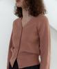38Comeoncommon 21S V-Neck Line Ribbed Cardigan (Flamingo)