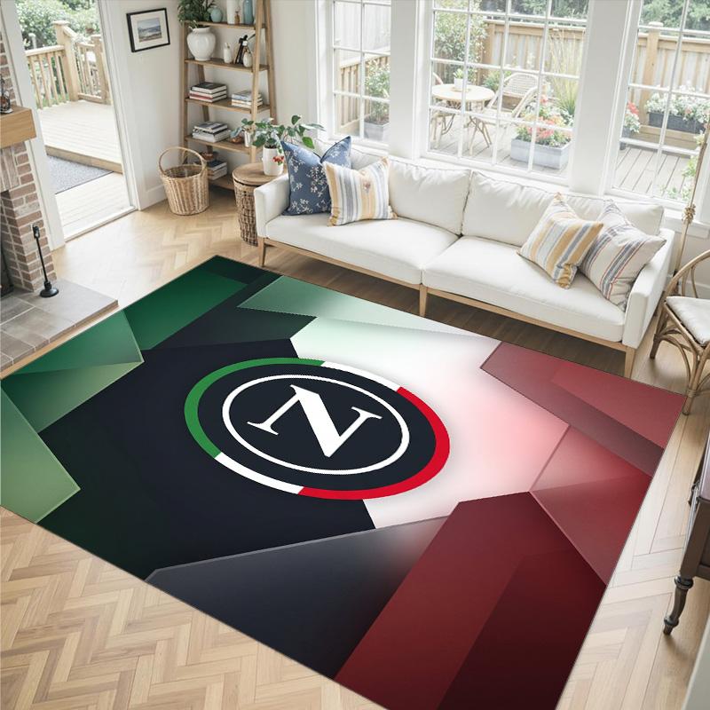 Napoli FC Design Crystal Velvet Carpet Cozy Non?Slip Printed Rug For Bedroom Living Room Entrance