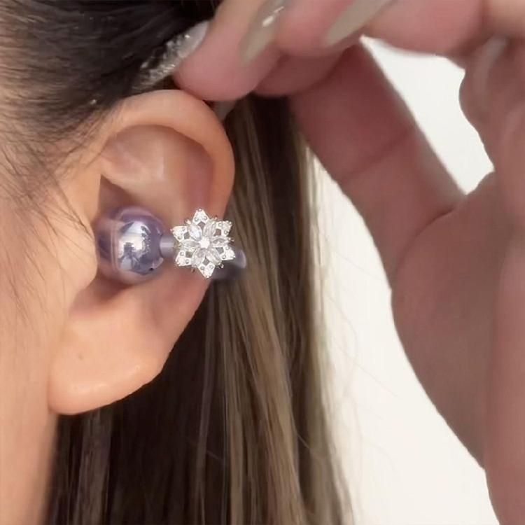 Twinkles Frosteds Florals Ear Jewelry For FreeClip Rotatable Charm Accessories Electroplated Design Firm Attachment