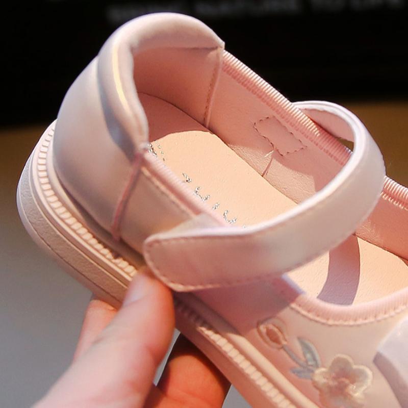 Spring and Autumn New Ancient Style Embroidered Shoes Children's Leather Shoes National Style Shoes New Chinese Style Princess Single-Layer Shoes