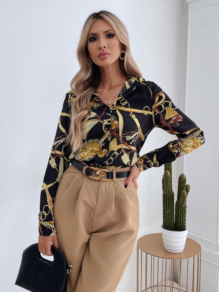 European & American INS-Style Women's Slim-Fit Trendy Casual Shirt