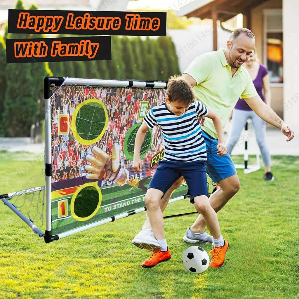 Football Goal Sports Toy Foldable Children's Football Gate with Pump & Ball Portable Soccer Goal for Outdoor Football Training
