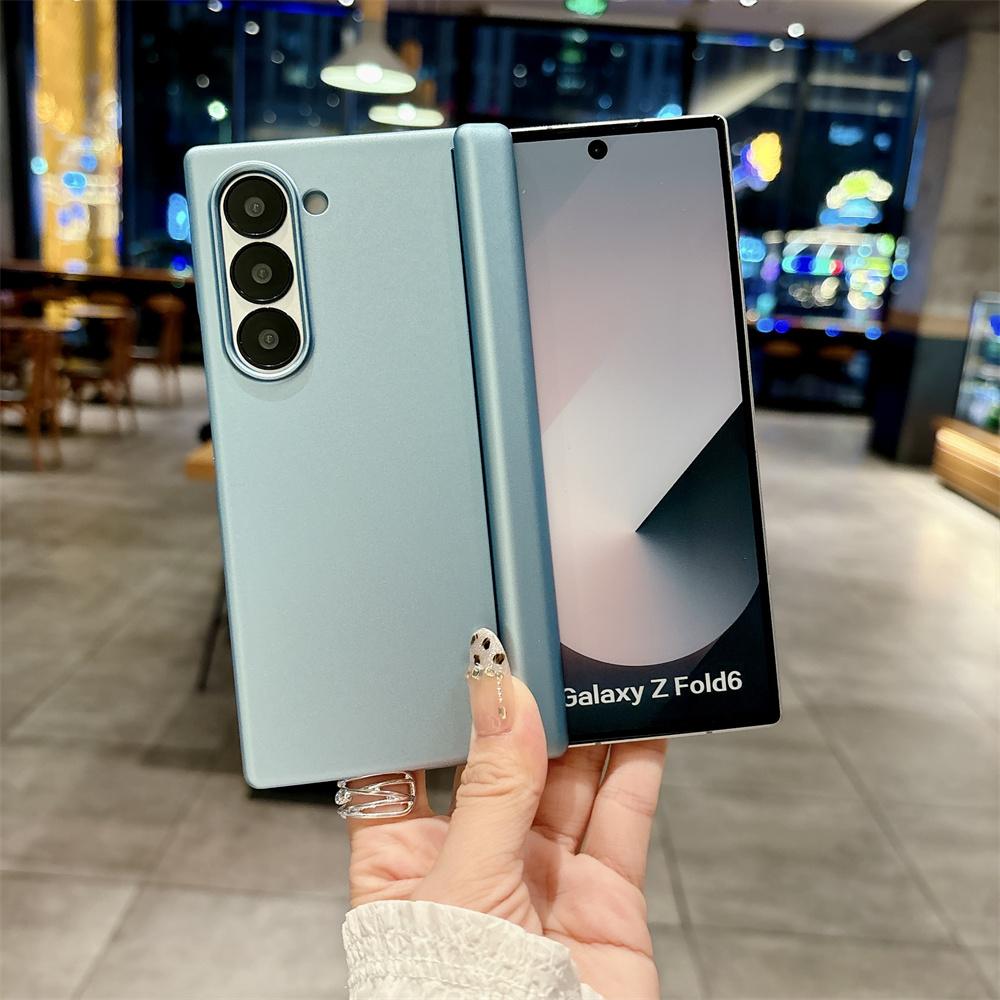 Jednokolorowe Etui Na Samsung Galaxy Z Fold 7 6 5 5G Zawias Osiowy Ochronne Etui Na Telefon PC Twarda Powłoka Fold7 Fold6 (Tylko tylna okładka)