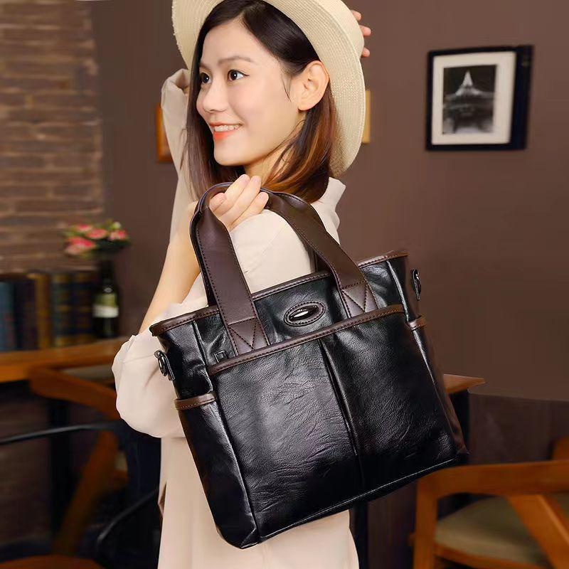 Simple and Large-capacity Handbag, Versatile Tote Bag, Single-shoulder Large Bag, Crossbody Bag, Soft Leather Women's Bag