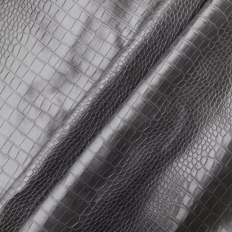 50 X 138cm Glossy Embossed Crocodile Texture Faux Leather Roll Synthetic Leather Crafts Fabric for Upholstery DIY Craft