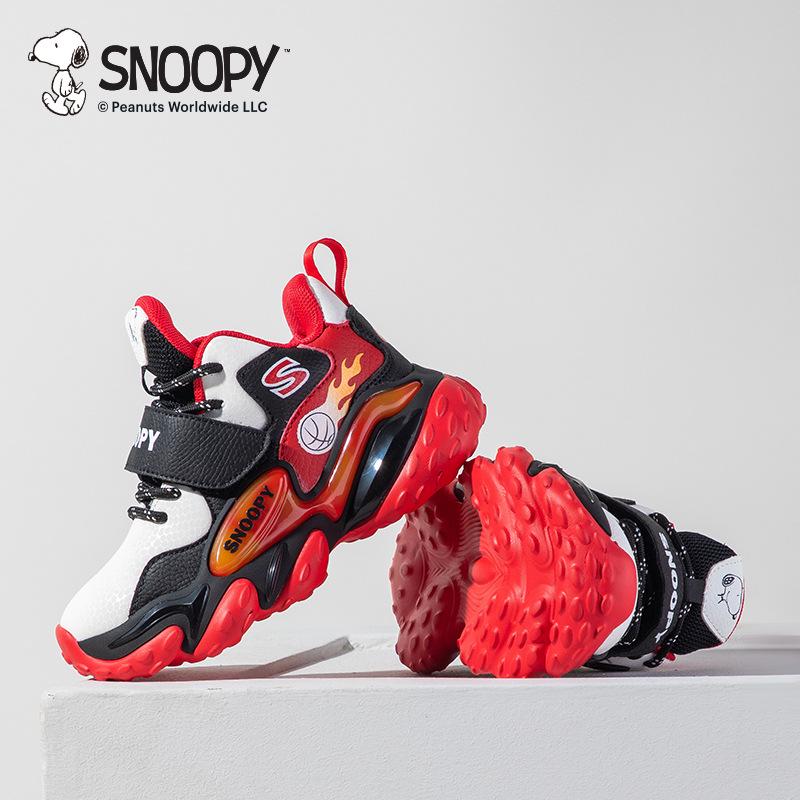 

Легкие осенние баскетбольные кроссовки Snoopy для мальчиков с вращающейся кнопкой 31 чёрный/белый