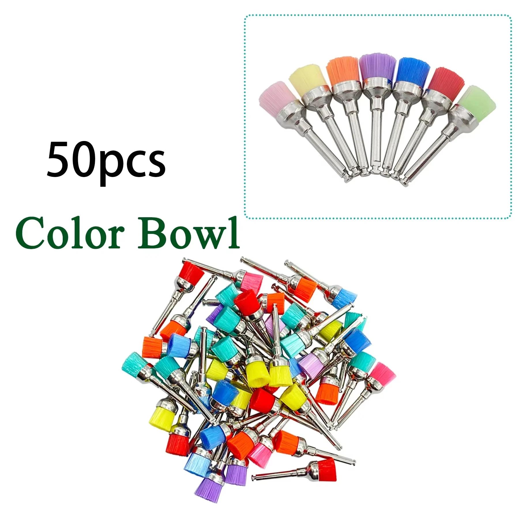 50 шт. Wellck Стоматологические нейлоновые полировочные щетки Чашеобразной формы Разноцветные Стоматологические щетки для полировки Идеально подходят для удаления пятен и полировки