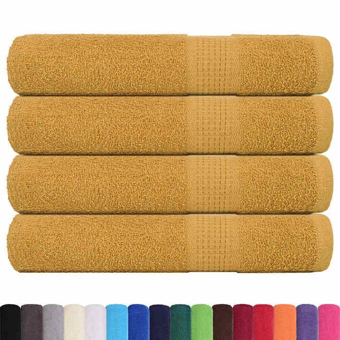 VidaXL Serviettes de sauna 4 pcs doré 80x200 cm 360 g/m² 100% coton, serviette, serviette de bain, serviette en coton 136816