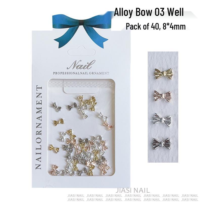 

Gold & Silver Butterfly Nail Art Decorations - Japanese 3D Alloy, Pack of 40