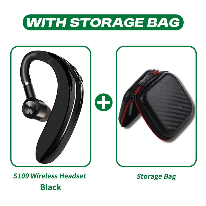 

S109 Беспроводные Bluetooth 5.4 Универсальные Наушники-Крючки Спортивные Деловые Гарнитуры с Одним Ухом Гарнитура Handsfree Наушники С Микрофоном Смартфон Black With Bag