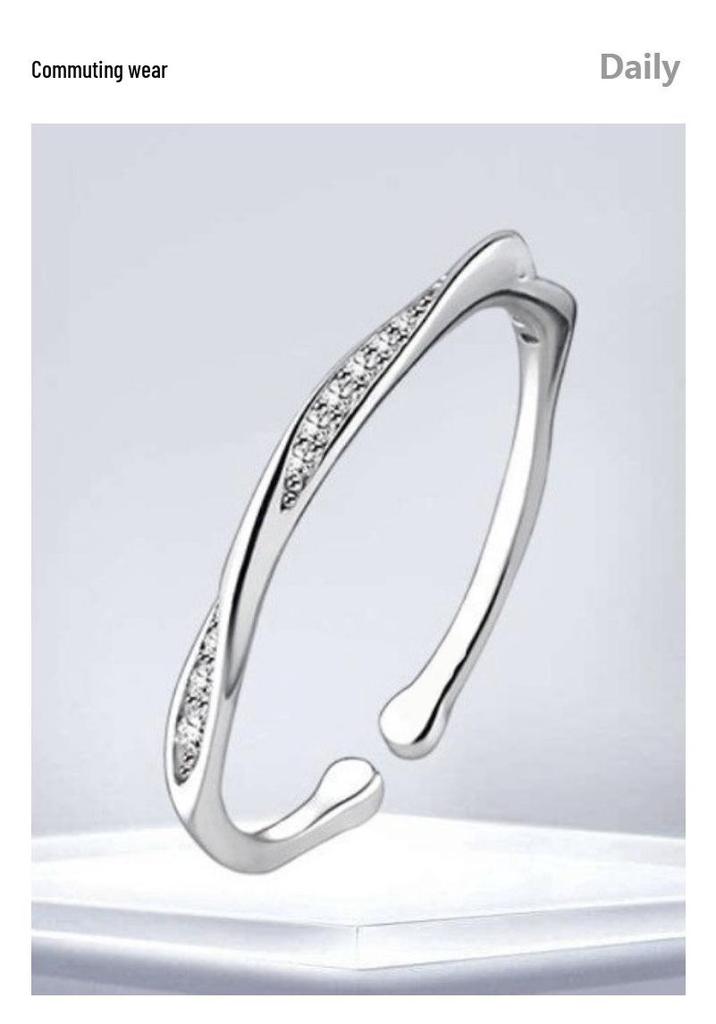 Sterling Silver Mobius Open Ring: Women's Elegant Design for Index Finger