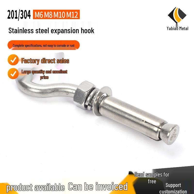 Stainless Steel Expansion Swing Hook for Manhole Covers, Net, M6/M8/M10/M12