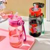 Water Bottle New Children's Small Dinosaur Straw Water Cup for Boys and Girls High Value Cartoon Cute Plastic Cup Portable