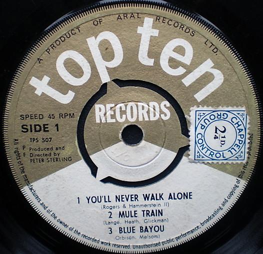 7inch Record UNKNOWN ARTIST - Top Ten TPS507 TOP TEN RECORDS UK Pop Used