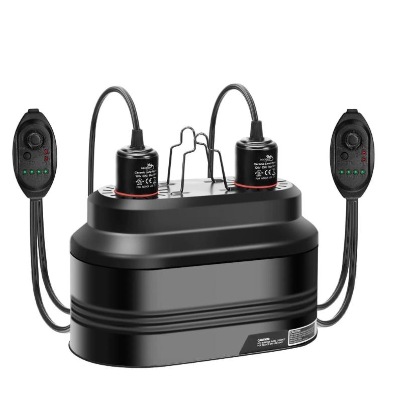 Schlangen Heizlicht Zwillingskoffer Uhrsteuerung 160W Tiefes Kofferdesign für Schildkröten Amphibien 110V