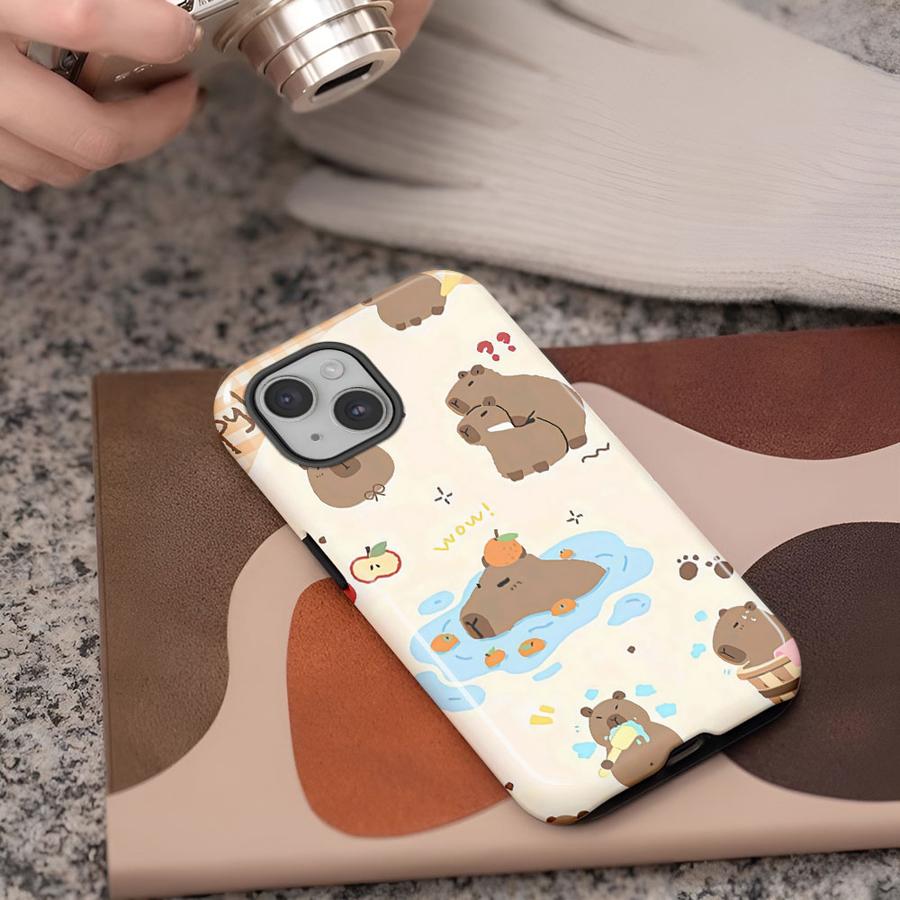 Capybara Cute Cool Phone Case for Apple iPhone 17 Pro Max 14 16e 12 Air 11 16 XS XR 13 15 Plus Soft Cover Capa iPhone 16
