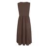 Women's Fashionable Color Round Neck Sleeveless Casual Pullover Pocket Mid Length Dress