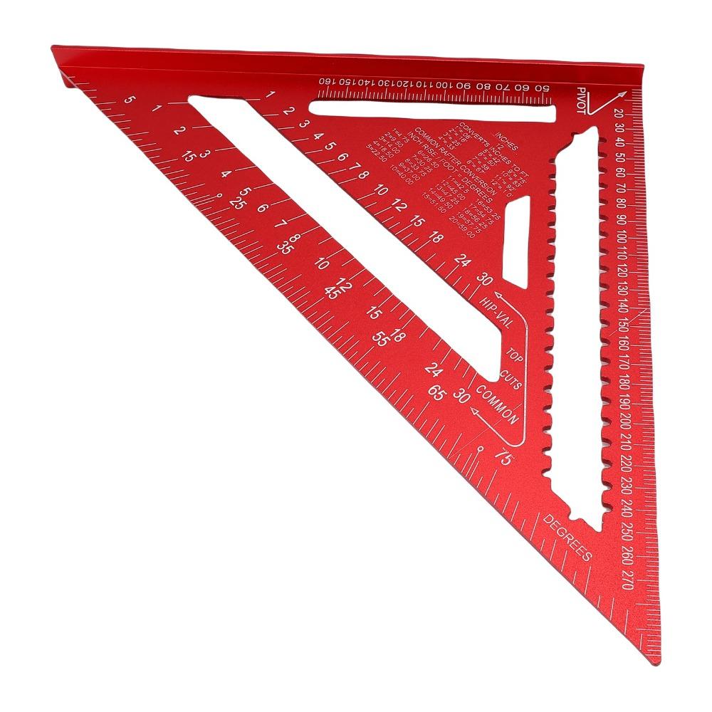 12 Inch Rafter Square Aluminum Alloy Carpenter Square Triangle Angle Protractor Carpentry