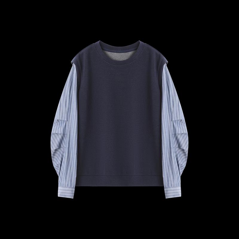Mohan Yimei Color Block Long Sleeve Casual Sweatshirt