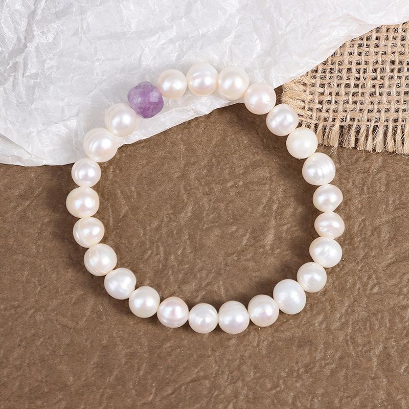 Old Clam Thread Bracelet Agate Natural Pearl Bracelet White Simple Atmosphere Original
