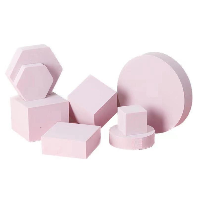 

2025 Trend Geometry Photo Props Square Ornaments Jewelry Shooting Props Morandi Color Geometric Decoration Background розовый