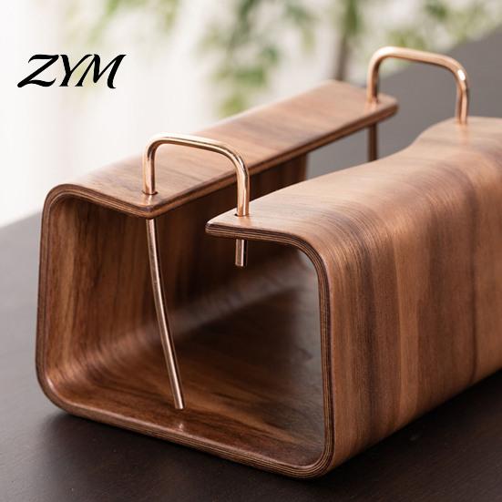 Sturdy Storage Box Wooden Tissue Holder, Rectangular Decorative Paper Napkin Dispenser, Compact Dispenser Organizer, for Office Desk Home Decor