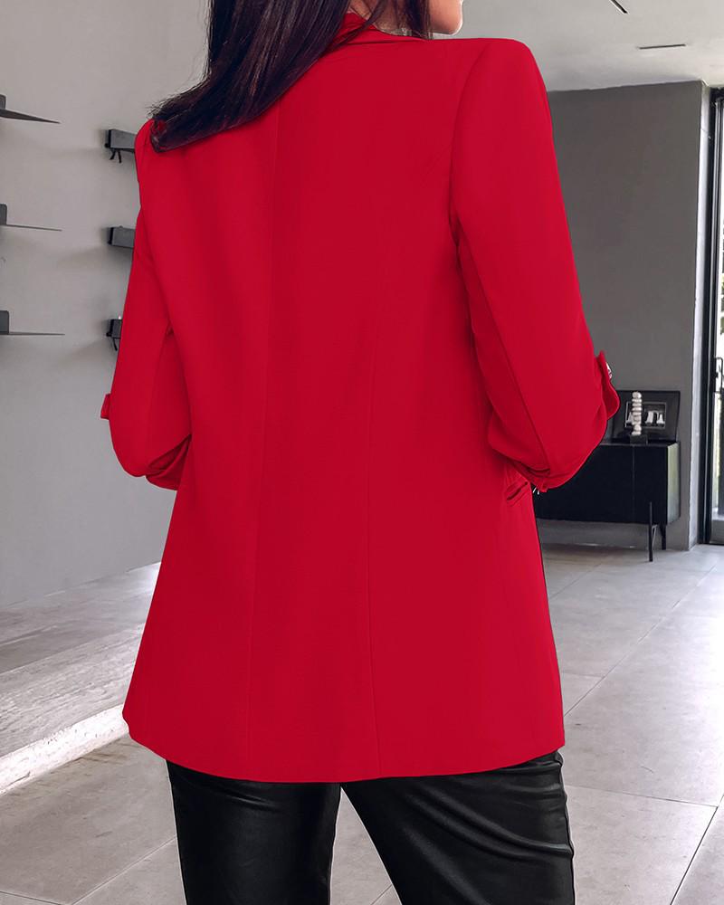 2024 Versatile Women's Roll-Up Sleeve Casual Suit Jacket