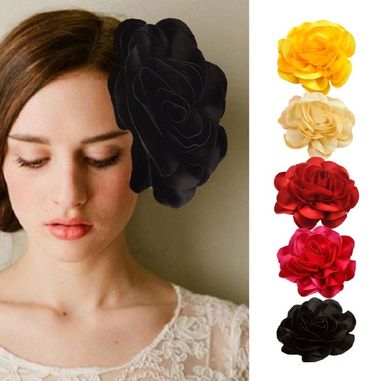 Handmade Big Flower Barrette Multicolor Flower Hair Accessories Studio Hairpin