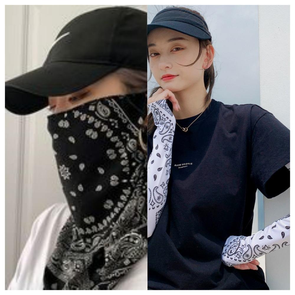 Sunscreen Mask, Men's and Women's Ice Silk Hanging Ears, Neck Protection, Scarf, Summer Sunshade