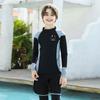 Rashguard Manches Longues pour Garçons Maillot de Bain Snorkeling Plongée Automne Hiver Protection UV Nylon Combinaison pour Enfants