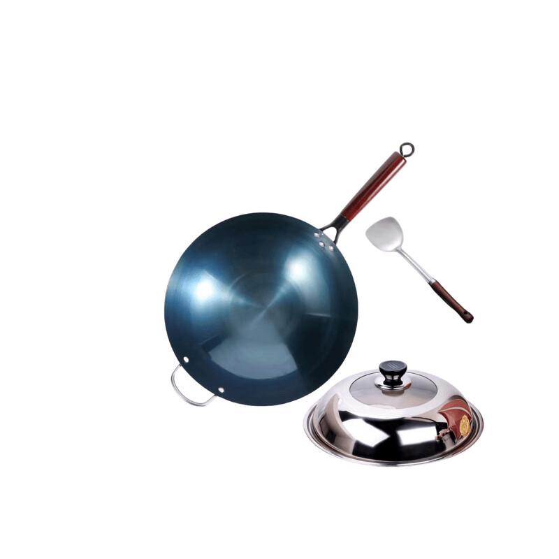 

Wutuo Home Stir-Fry Iron Wok Set with Lid & Spatula