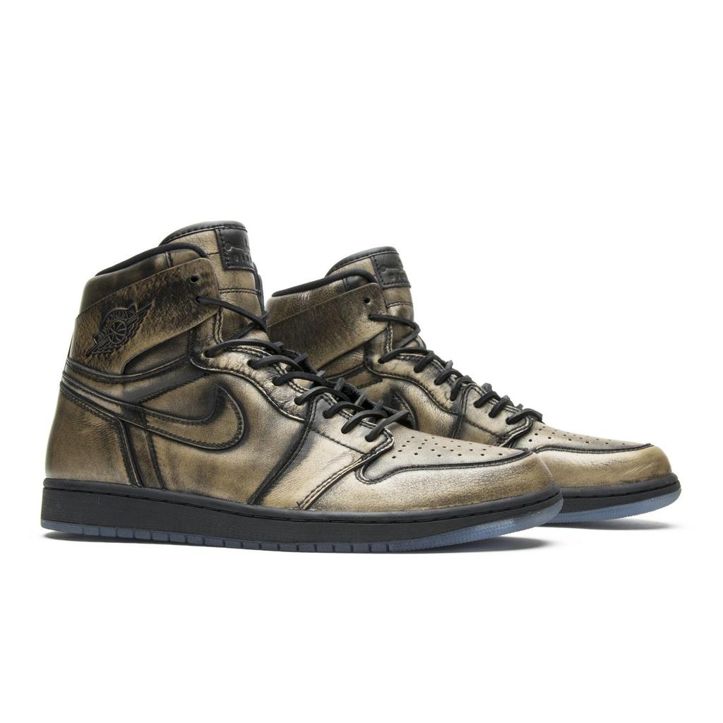 Air Jordan 1 Retro High OG 'Wings' (Unisex) Black / Metallic Gold-Black Vintage Basketball Shoes AA2887 035