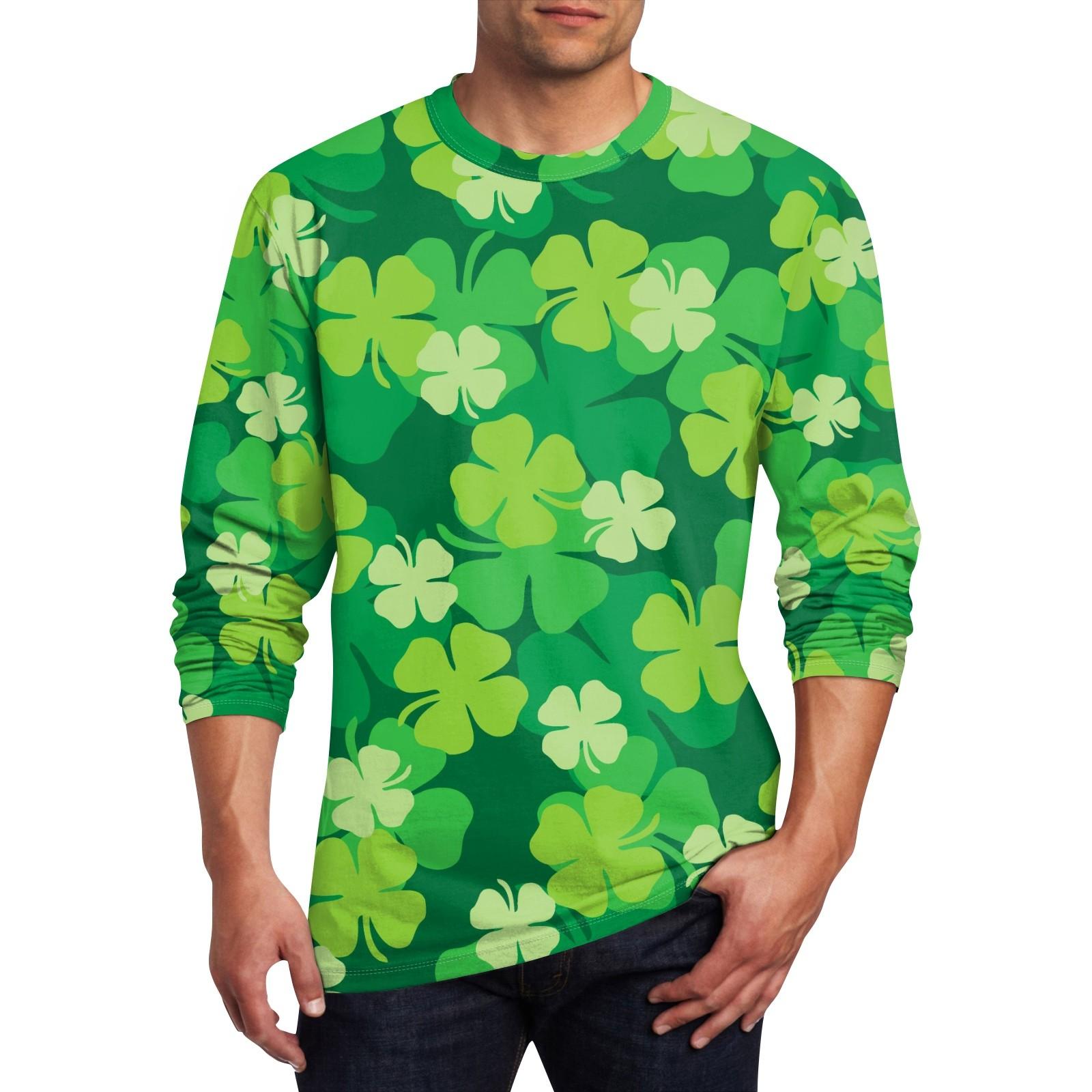 

улица. Мужская футболка с длинным рукавом и принтом Patrick s Print, зеленая, с длинным рукавом L армия зеленый