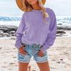 2024 Women's Autumn/Winter Plus Velvet Long Sleeve Hoodie - Loose Fit, Solid Color