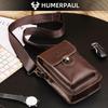 Humerpaul New Men Bags First Layer Cowhide Shoulder Bag Retro Messenger Bag Multi-function Tool Storage Bag Sports Waist Bag