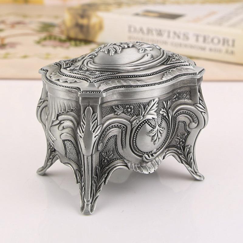 

Metal Creative European Classical Tall Jewelry Storage Box High-end Retro Home Wedding Birthday Gift Box