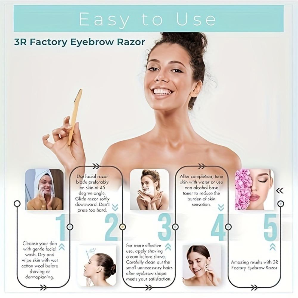 Women's Eyebrow Shaver And Face Shaver, Stainless Steel Razor With Safety Cap, Easy To Use, Safe To Remove Fine Hair From Eyebrows, Neck And Face.