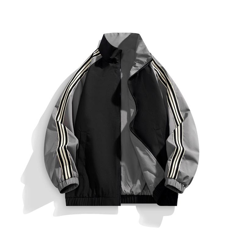 Jacket Men's Reversible Jacket Spring and Autumn New Korean Version Trend Versatile Top Men's Three-pole Stand-up Collar Jacket for Men