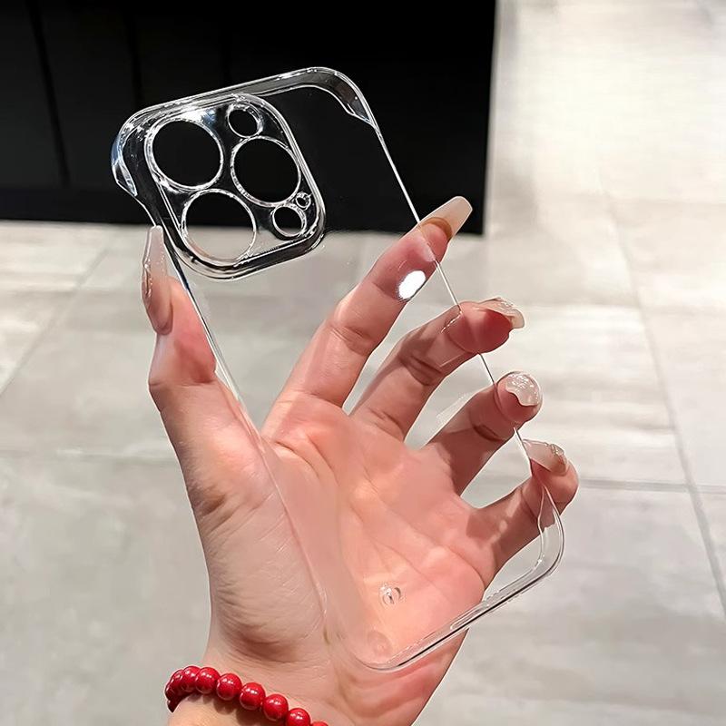 Applicable To Apple 15 Mobile Phone Case Ultra-thin 13 Transparent 14 Frameless Iphone16ProMax Protective Case PC Hard Case