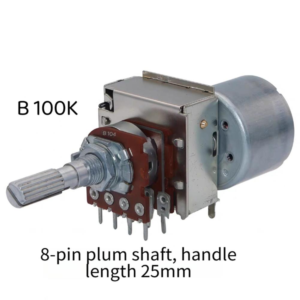 1pc 16 Type Amp Audio Master Volume Remote Control Motor Potentiometer Dual 8pins Instrument Parts Accessories