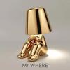 Italien Little Golden Man Bordslampa Touch Switch LED Nattljus Kafé Bar Sovrumsinredning Tänkare Rumsdekorlampa