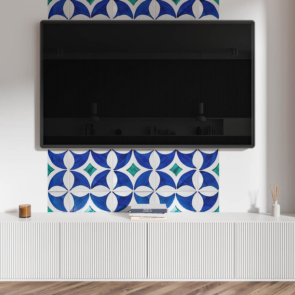 Self-Adhesive Vinyl Panel With Print 120x60 Cm Geometric Tile Patterns