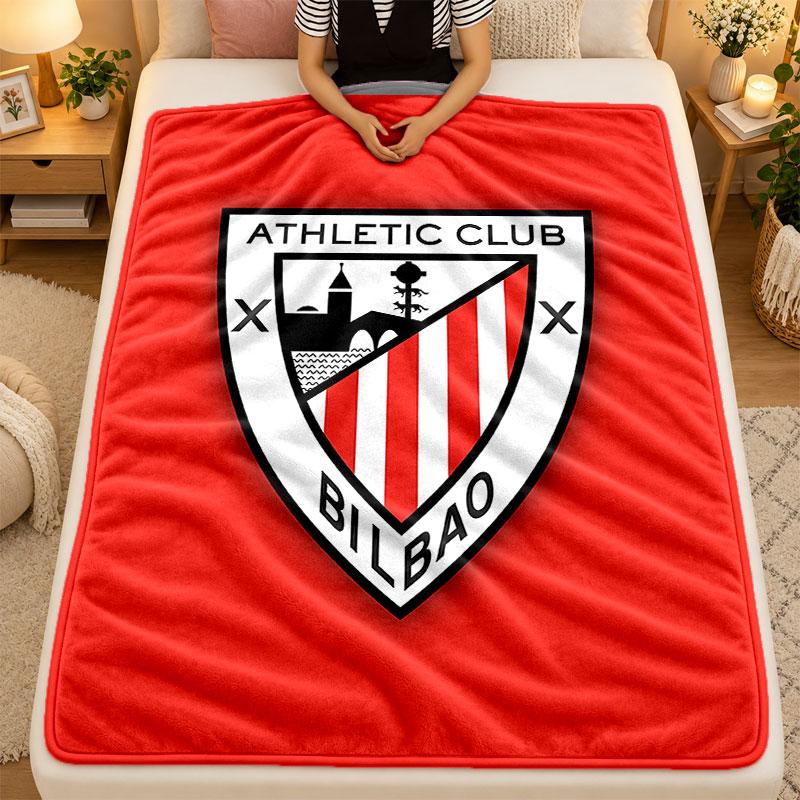 Flannel BlanketAthletic Bilbao Warm Soft Throw Blanket for Indoor Sofa Bed Living Room Use